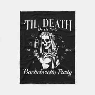 Til Death Do Us Party Retro Halloween Bachelorette Fleece Blanket