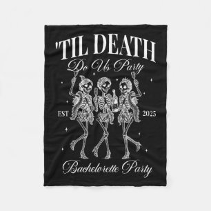 Til Death Do Us Party Retro Halloween Bachelorette Fleece Blanket