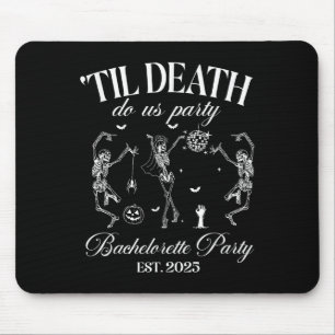 Til Death Do Us Party Retro Halloween Bachelorette Mouse Pad