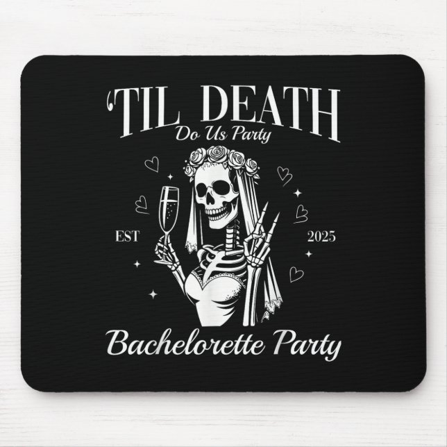 Til Death Do Us Party Retro Halloween Bachelorette Mouse Pad (Front)