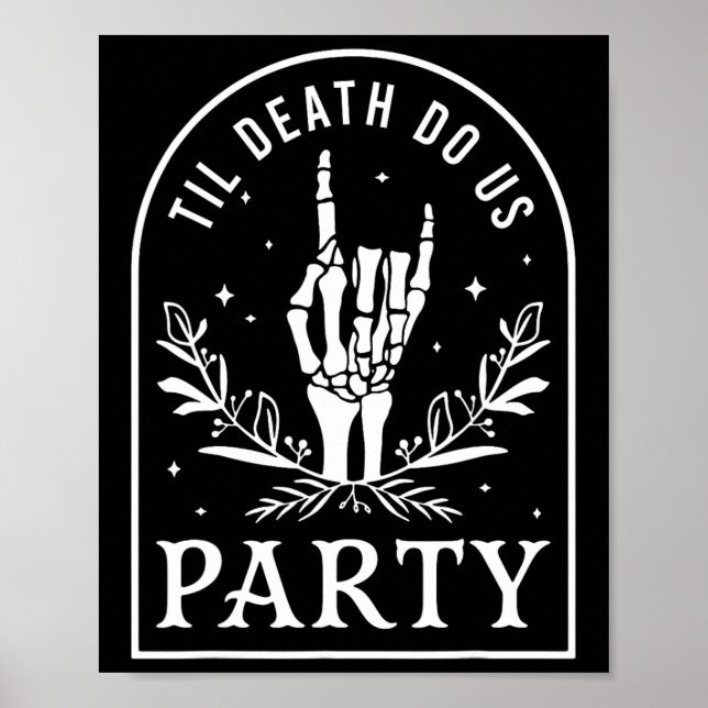 Til Death Do Us Party Retro Halloween Bachelorette Poster (Front)