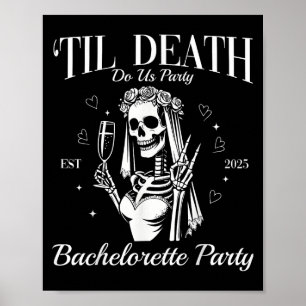 Til Death Do Us Party Retro Halloween Bachelorette Poster