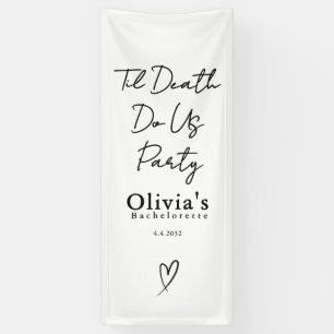 "Til Death Do Us" Tapestry, Fabric linen wedding  Banner