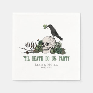 Til Death Goth Irish Skull Bridal Shower Party Napkin