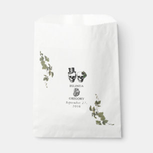 Til Death Gothic Heart Floral Skulls Wedding Favour Bag