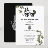 Til Death Gothic Heart Floral Skulls Wedding