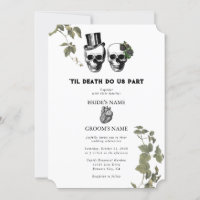 Til Death Gothic Heart Floral Skulls Wedding