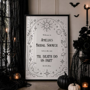Til Death Halloween Bridal Shower Welcome Poster