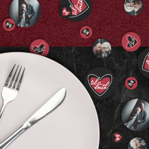 Til Death Heart Metal Font Initials Photos Wedding Confetti