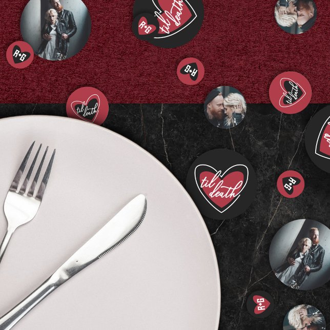 Til Death Heart Metal Font Initials Photos Wedding Confetti (Creator Uploaded)