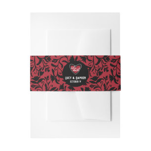 Til Death Heart Names Goth Wedding Invitation Belly Band