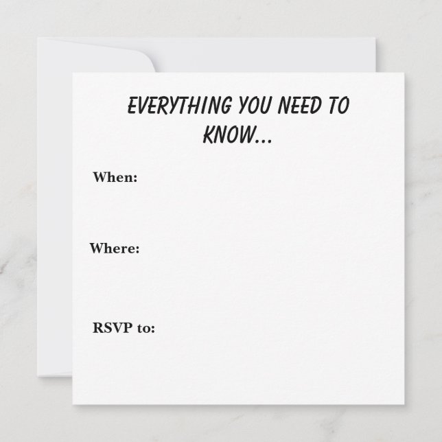 'Til Death Invitation (Back)