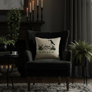 Til Death Ivory Gothic Irish Floral Skull & Roses Cushion