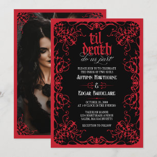 Til Death Photo Gothic Wedding Invitation