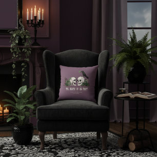 Til Death Purple Gothic Irish Floral Skull & Roses Cushion