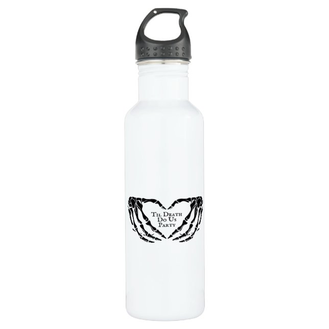 Til Death - Skeleton Heart Hands  710 Ml Water Bottle (Front)