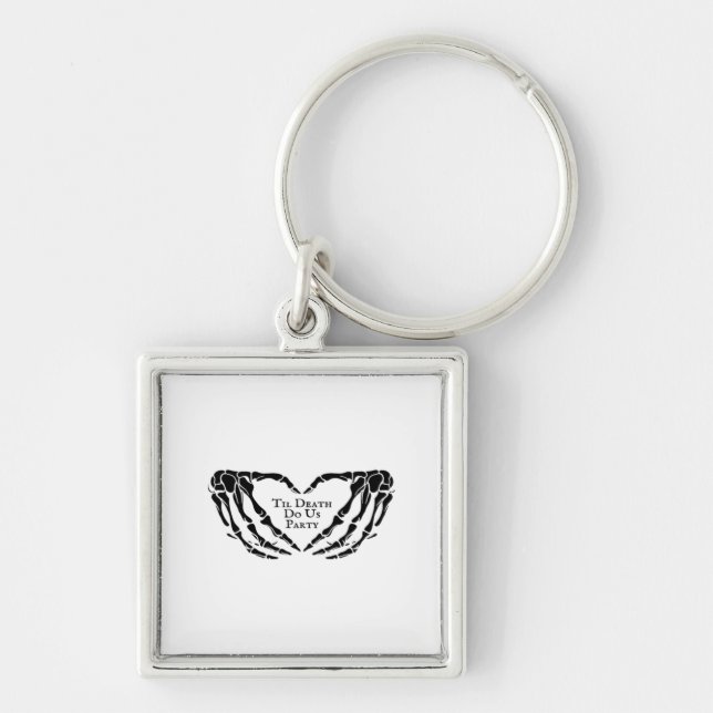 Til Death - Skeleton Heart Hands  Key Ring (Front)