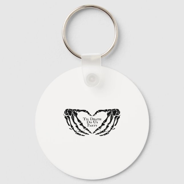 Til Death - Skeleton Heart Hands  Key Ring (Front)