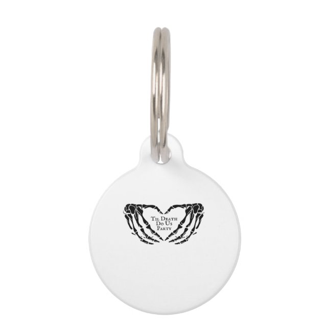 Til Death - Skeleton Heart Hands  Pet Tag (Front)