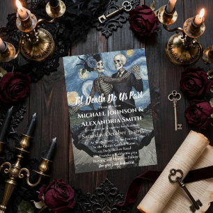 Til Death Skeleton Van Gogh Gothic Wedding Invitation