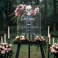 Til Death Watercolor Skeleton Rose Gothic Wedding