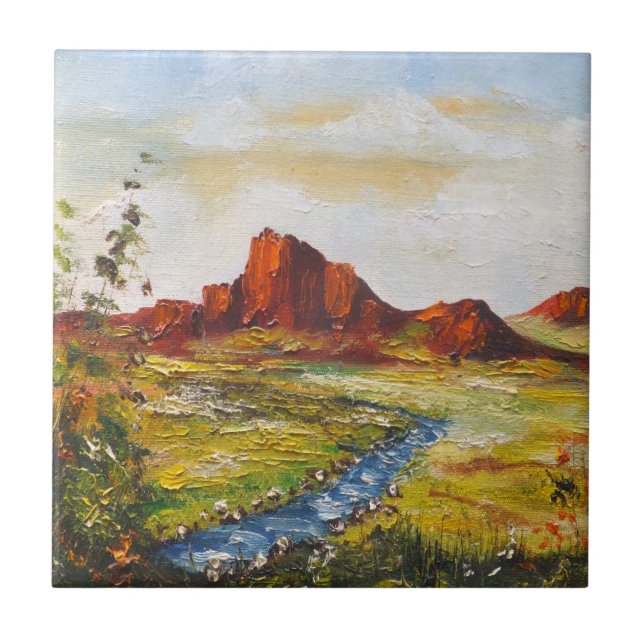 Tile Ann Hayes Painting Red Rock Canyan (Front)