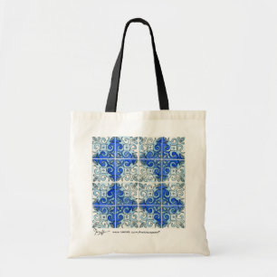 Tile Art Blue Tote Bag