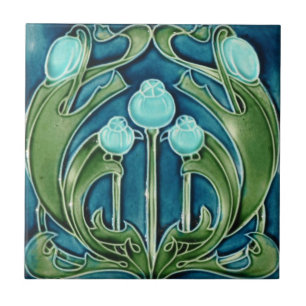 Tile - Art Nouveau Blueberries