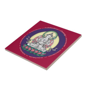 Tile - Avalokiteshvara (Tib: Chenrezig) Compassion