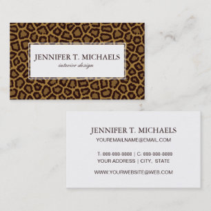 Tile background with a leopard fur business card