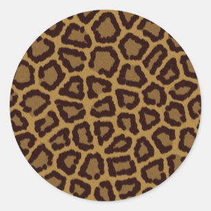 Tile background with a leopard fur classic round sticker