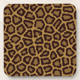 Tile background with a leopard fur coaster