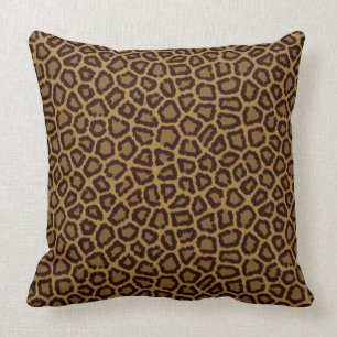 Tile background with a leopard fur cushion