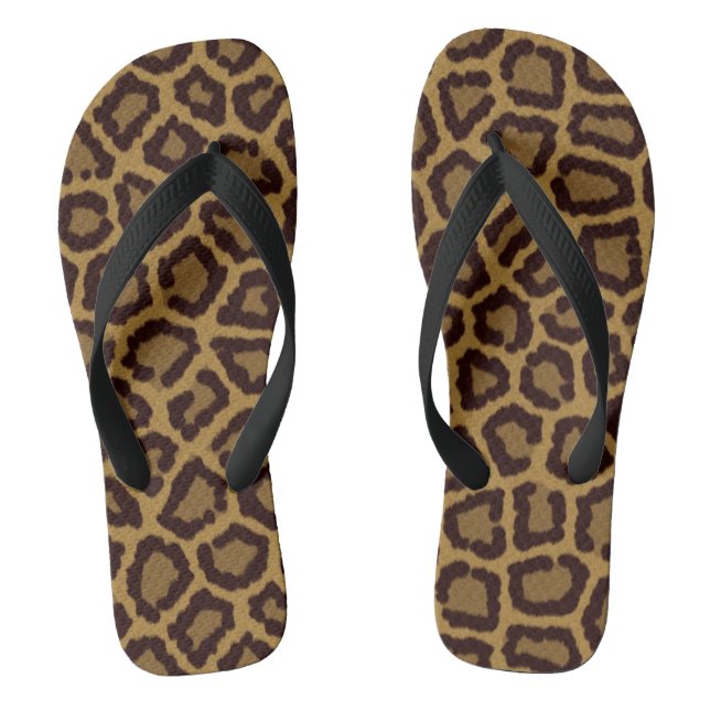Tile background with a leopard fur thongs (Footbed)