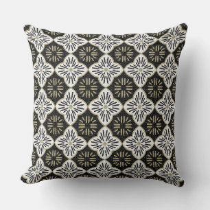 Tile casablanca graphic in black and white pattern cushion