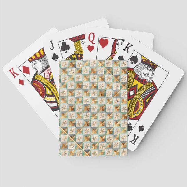 tile complex geometric facets and warm sun playing cards (Back)