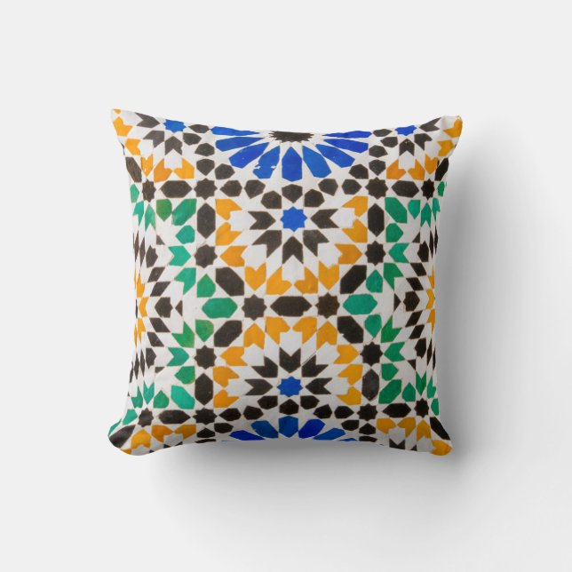 Tile decoration at Bahia Palace Cushion (Front)