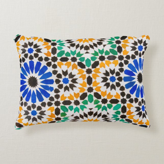 Tile decoration at Bahia Palace Decorative Cushion (Front)