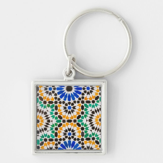 Tile decoration at Bahia Palace Key Ring (Front)