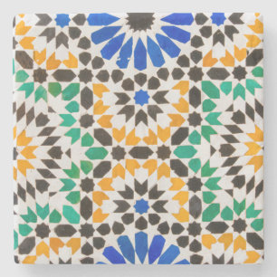Tile decoration at Bahia Palace Stone Coaster