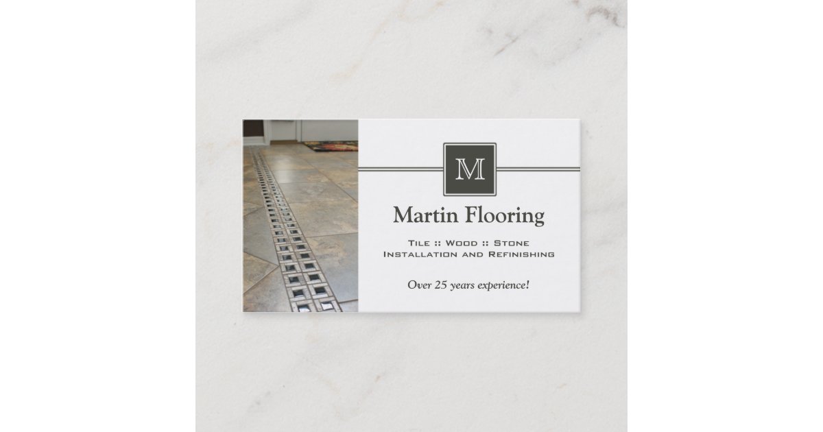 Tile Flooring Custom Monogram Business Card Zazzle Com Au