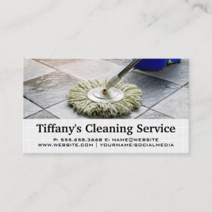 Tile Floors   Mop Cleaning Business Card