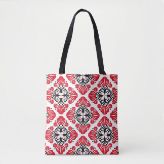 Tile floral pattern. Folk art bloom.  Tote Bag