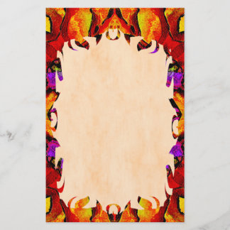 Tile Flower Flame Stationery