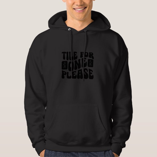 Tile For One Please Tile Game Mahjong Player Fold  Hoodie (Front)