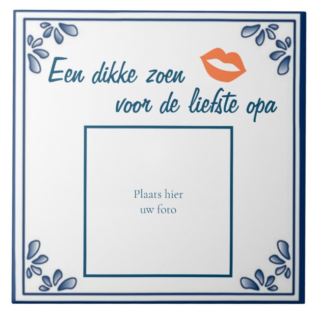 Tile Gift for Grandpa with Photo (Front)