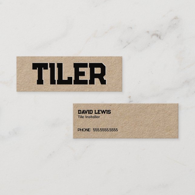 Tile Installer Tiler Mini Business Card (Front/Back)