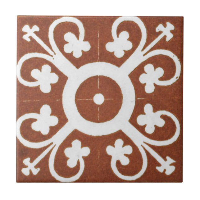 Tile Irish Ceramic Art Design Red Clover (Front)