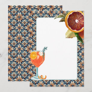 Tile Juicy Orange Spritz Blank Card For DIY Design