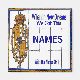 Tile Mural, French Quarter, Add Names Magnet
